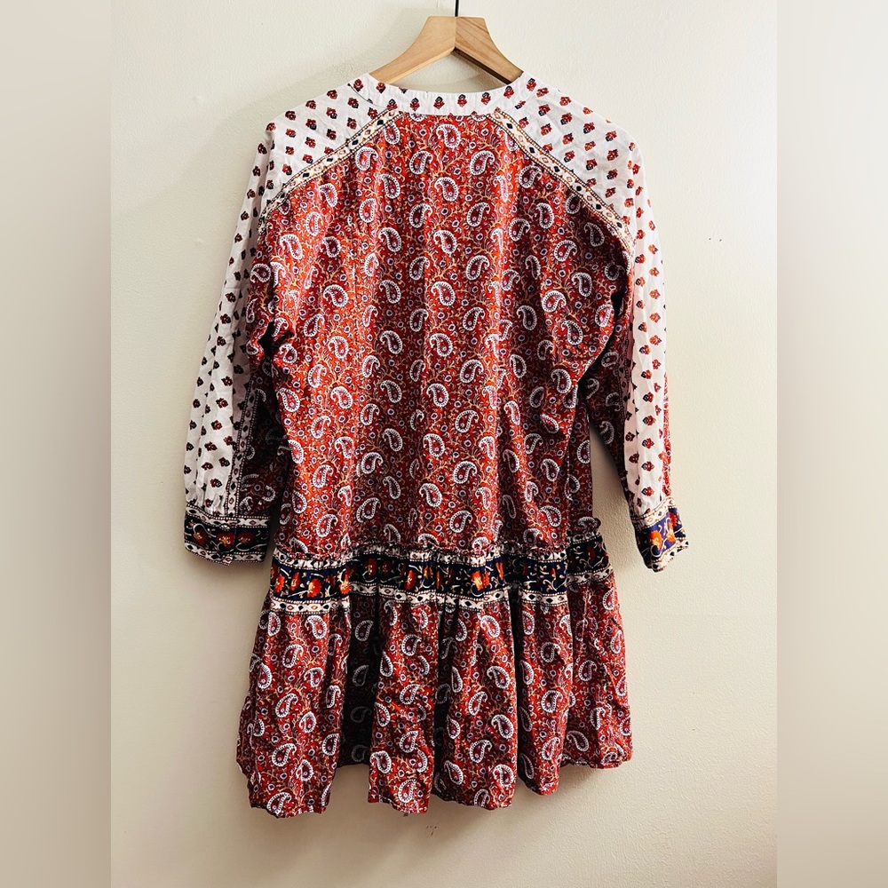 Veronica Beard Jesila Patchwork Paisley Cotton Mini Dress Size M - Picture 3 of 7